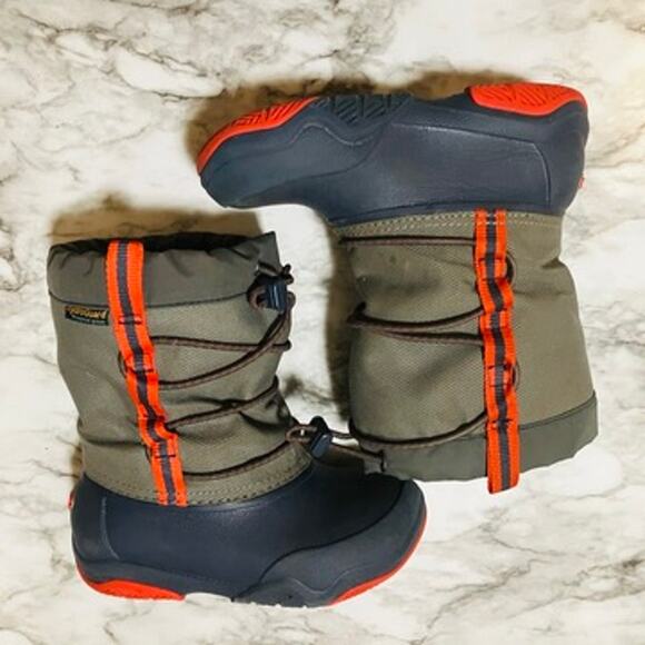 Crocs Kids Swiftwater Waterproof Boots C11 Grey Red Rain Snow - Picture 5 of 8